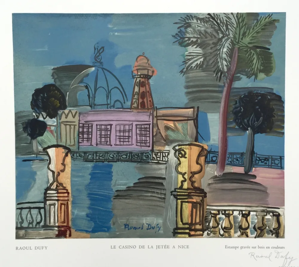 Xilogravura Dufy - Le Casino de la Jetée a Nice