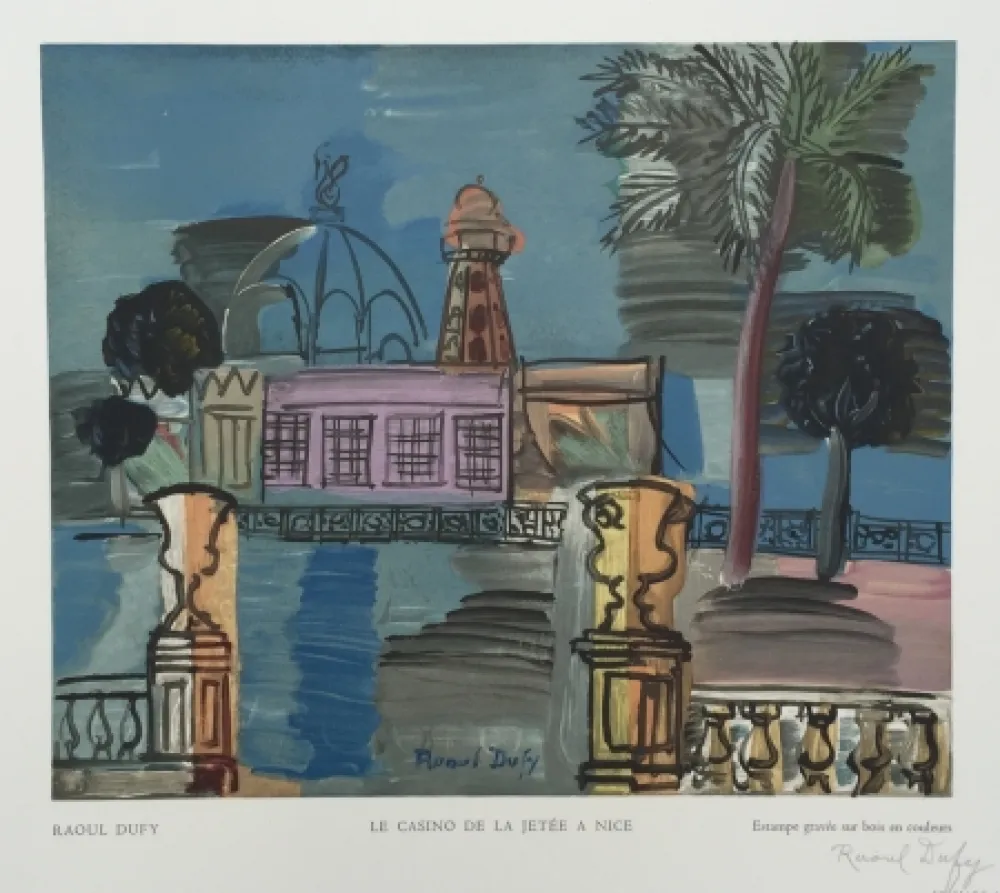 Xilogravura Dufy - Le Casino de la Jetée à Nice