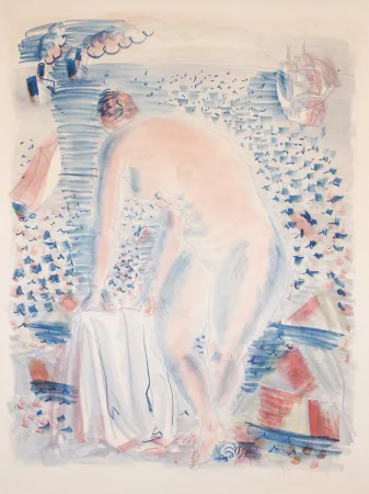Litografia Dufy -  Le grande Baigneuse (The large Bather)