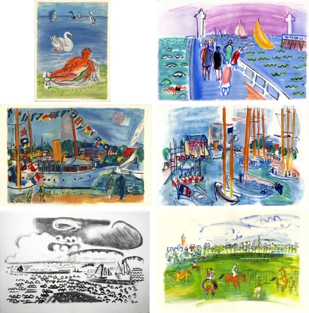 Livro Ilustrado Dufy - M. de Saint-Pierre : LES CÔTES NORMANDES. Lithographies de Raoul Dufy (1961)