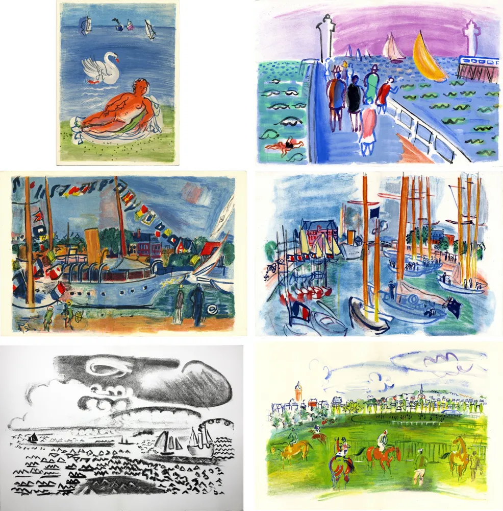 Livro Ilustrado Dufy - M. de Saint-Pierre : LES CÔTES NORMANDES. Lithographies de Raoul Dufy (1961)