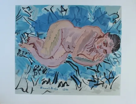 Litografia Dufy - Nu couche