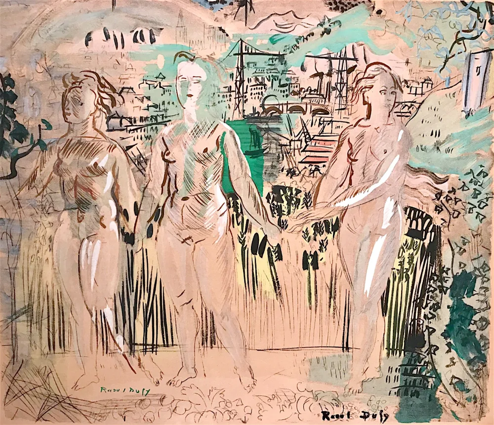 Litografia Dufy - Raoul DUFY- Les Trois Grâces