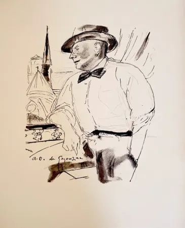 Litografia Dunoyer De Segonzac - Dig à sa fenêtre