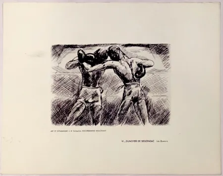 Gravura Dunoyer De Segonzac - Les Boxeurs, ca.