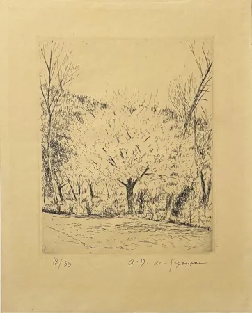 Gravura Dunoyer De Segonzac - Paysage