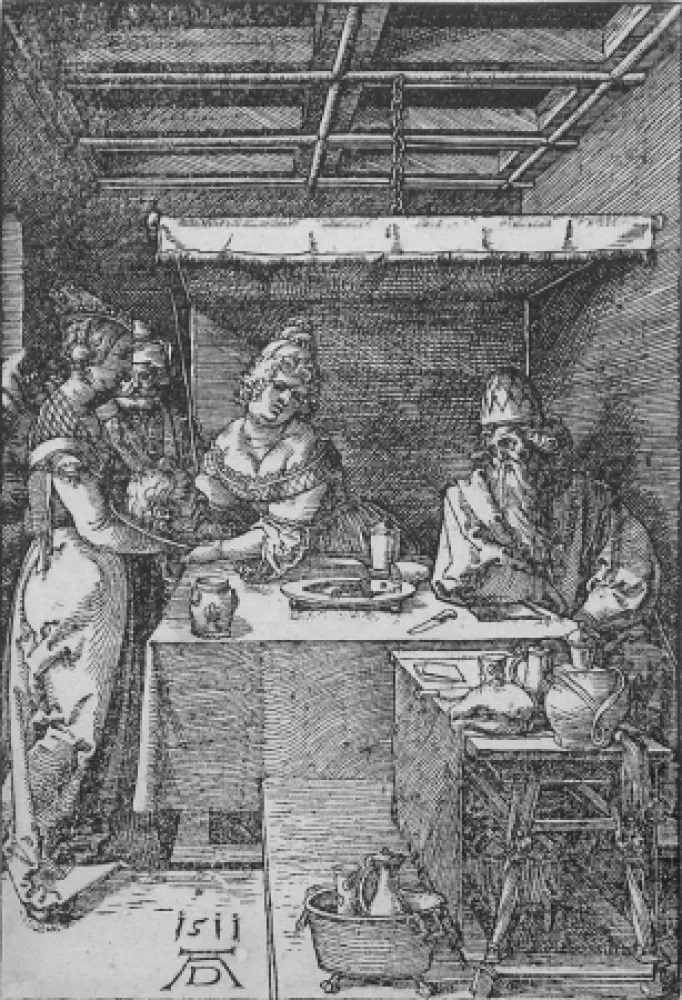 Xilogravura Durer - Salome Presenting the Head of John the Baptist to Herodias