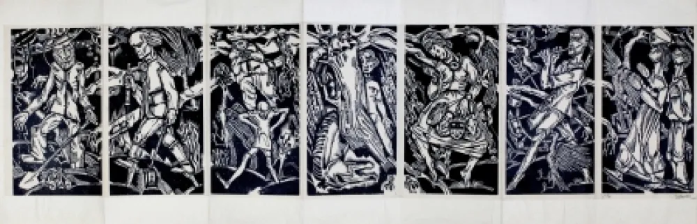 Xilogravura Eekman - Dooddans in zeven tempo's (Dance of Death in Seven Mouvements)) 