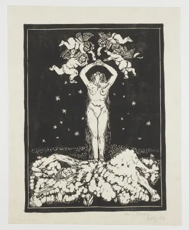 Linogravura Ehmsen - Die Klage des Prometheus 