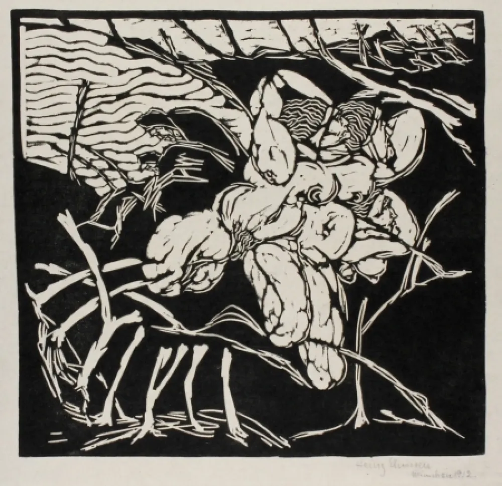 Linogravura Ehmsen - Furien (Furies)