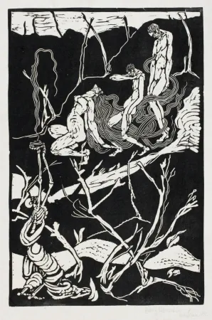 Linogravura Ehmsen - Leben und Tod (Life and Death)