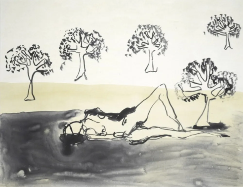 Litografia Emin - Laying with the Olive Trees