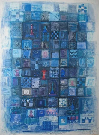 Gravura Engel - GRAND ECHIQUIER II -Technique mixte