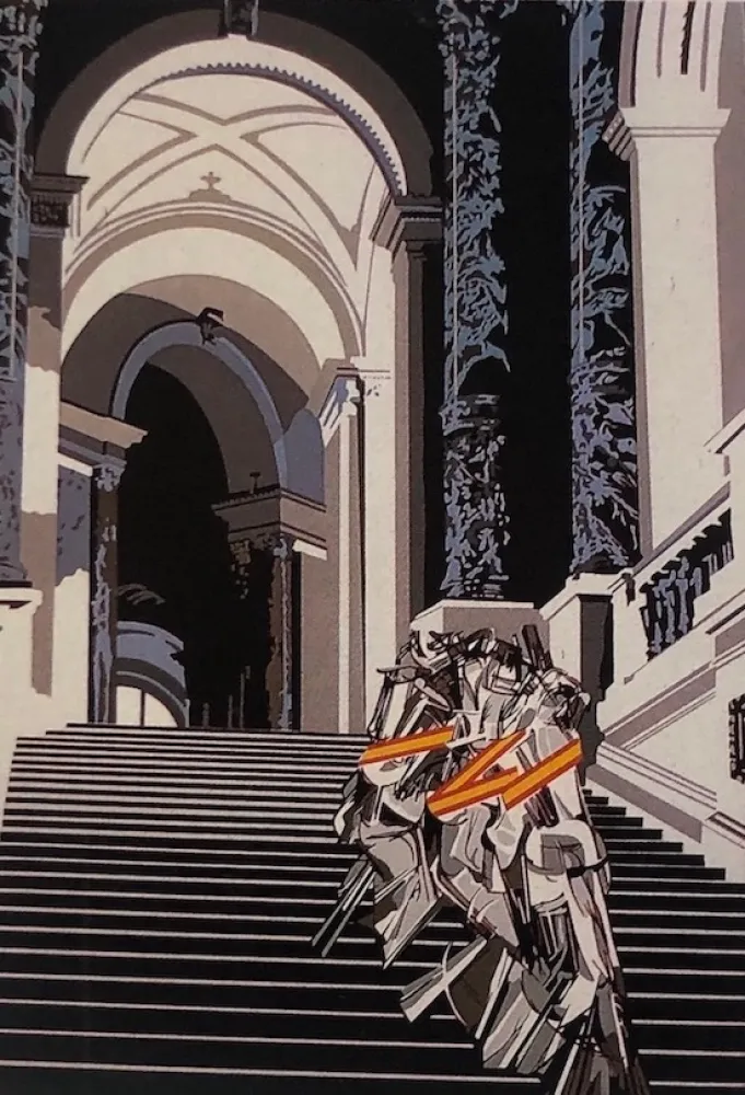 Serigrafia Equipo Cronica - Desnudo bajando la escalera