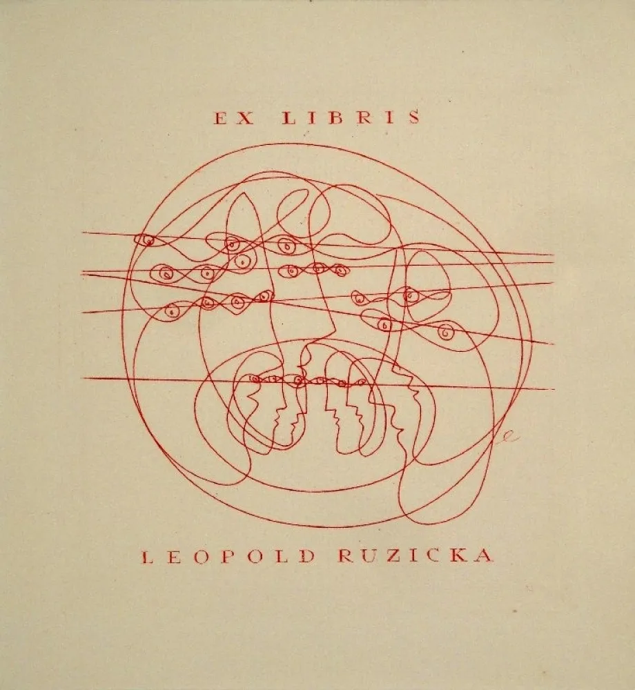 Gravura Erni - Ex Libris Leopold Ruzicka