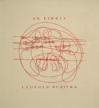 Gravura Erni - Ex Libris Leopold Ruzicka