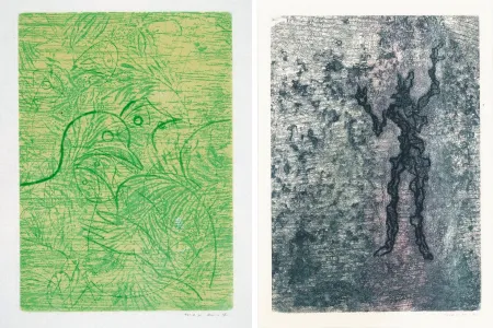 Água-Forte E Água-Tinta Ernst - PAROLES PEINTES (1959) 2 GRAVURES ORIGINALES DE MAX ERNST (10 gravures originales de Max Ernst, Jacques Hérold, Wifredo Lam, Sébastian Matta et DorotheaTanning. Poèmes d’Alain Bosquet).