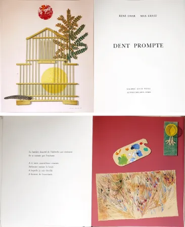 Livro Ilustrado Ernst - René Char. DENT PROMPTE. Avec 11 lithographies originales de Max Ernst (1969)