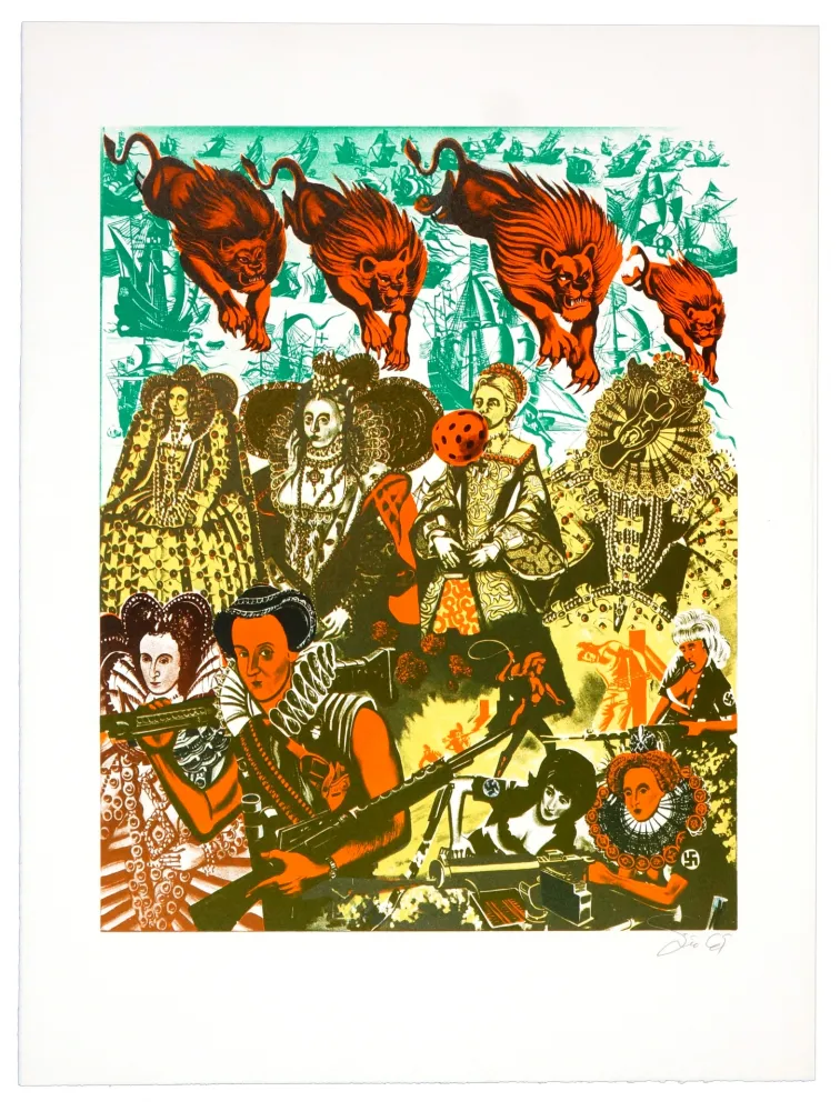 Litografia Erro - La reine Elizabeth