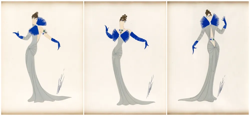 Sem Técnica Erte -  Set of three Costume Designs 