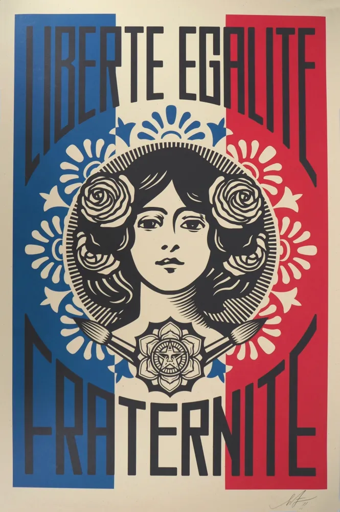 Serigrafia Fairey - Liberté, Egalité, Fraternité