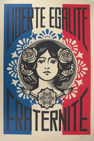 Serigrafia Fairey - Liberté, Egalité, Fraternité
