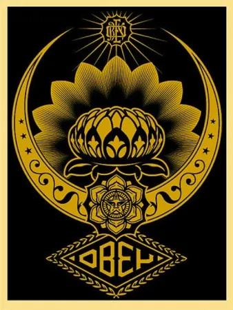 Serigrafia Fairey - Lotus Ornament Gold 