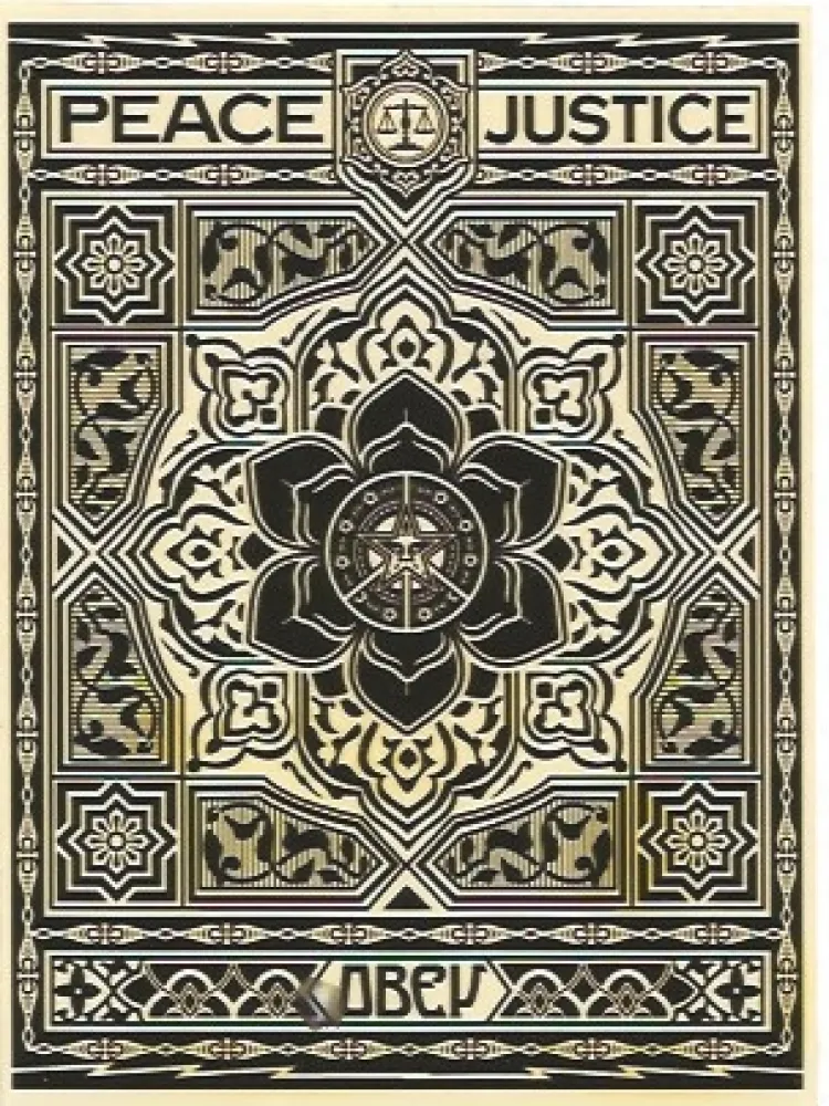 Serigrafia Fairey - Peace and Justice Ornament (Black)