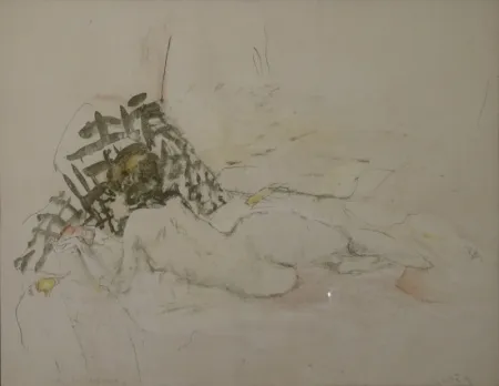 Litografia Falk - (Liegender Akt