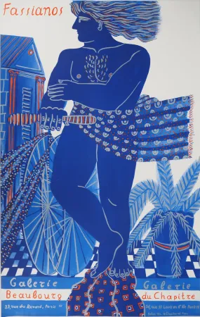 Litografia Fassianos - Cycliste dans le vent