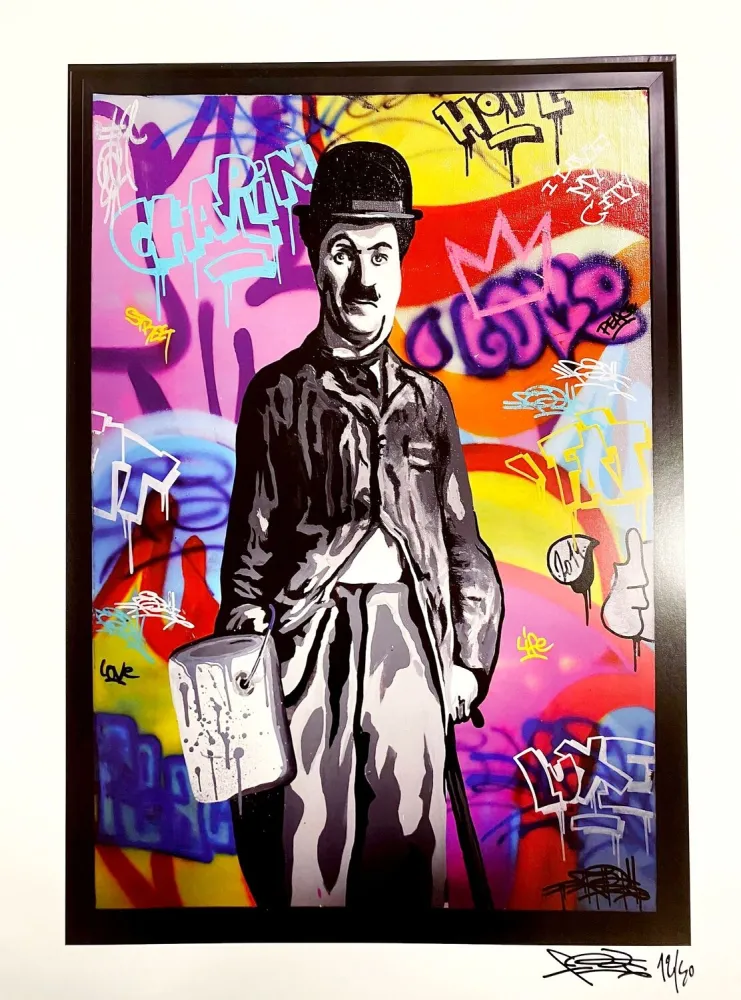Gravura Digital Fat - Charlie Chaplin II Print
