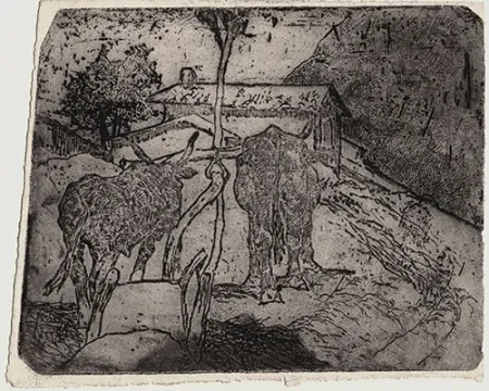 Água-Forte Fattori - BOVI AGGIOGATI