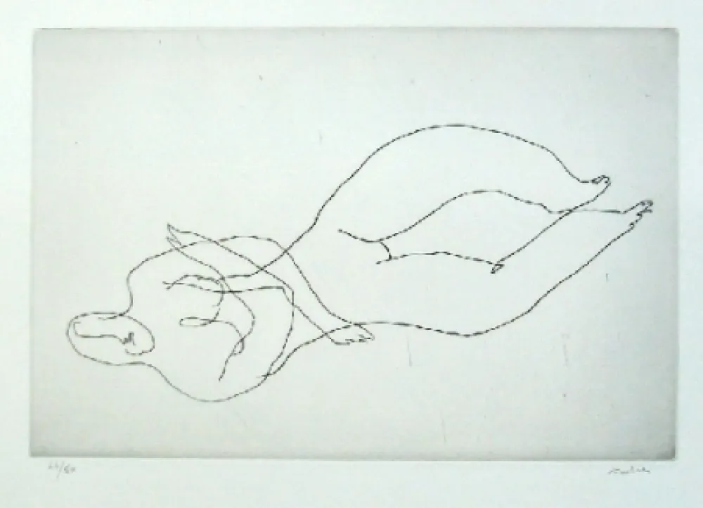 Água-Forte Fautrier - Nu couché II