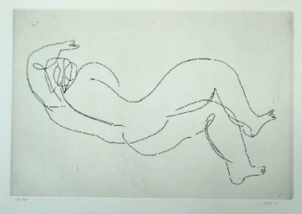 Água-Forte Fautrier - Nu couché III