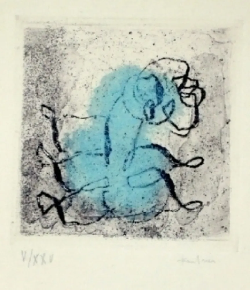 Água-Forte E Água-Tinta Fautrier - Petit paysage vert et violet