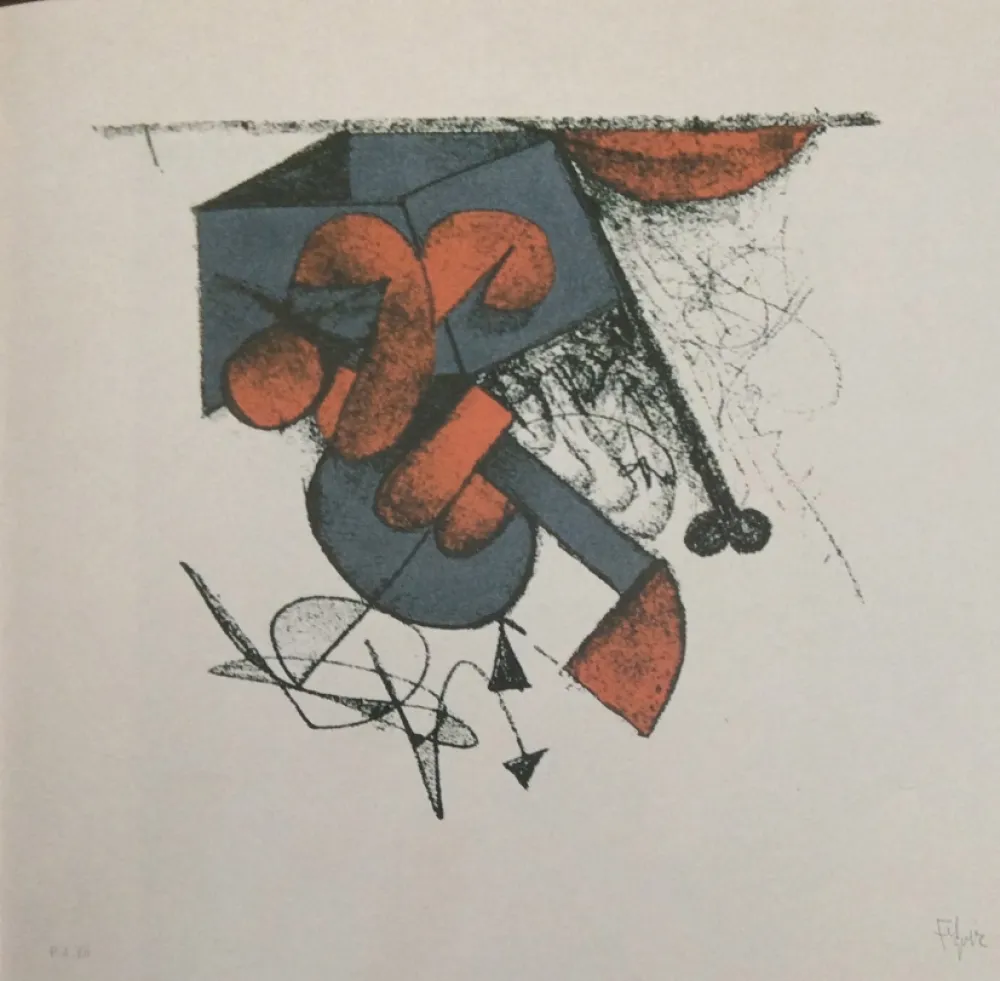 Serigrafia Felguerez - Sculpture sur fond blanc 