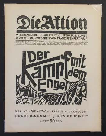 Xilogravura Felixmuller  - Der Kampf mit dem Engel (Die Aktion)