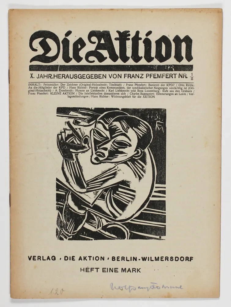 Xilogravura Felixmuller  - Der Zeichner (Die Aktion)