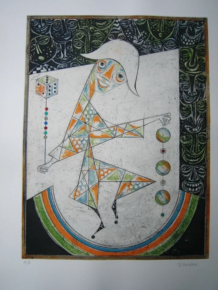 Água-Forte E Água-Tinta Finsterer - Charlatan (Gaukler)