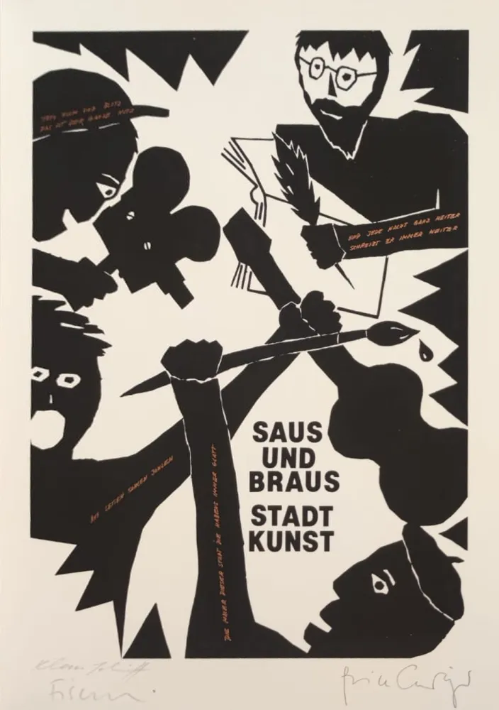 Serigrafia Fischli - Saus und Braus. Stadt Kunst, 1980. 