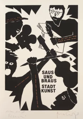 Serigrafia Fischli - Saus und Braus. Stadt Kunst, 1980. 