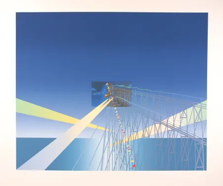 Serigrafia Folon - Je vous écris de Coney Island - I'm writing you from Coney Island (suite Je vous écris)