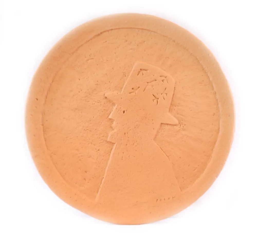 Cerâmica Folon - Plate - Man with hat - Personnage au chapeau