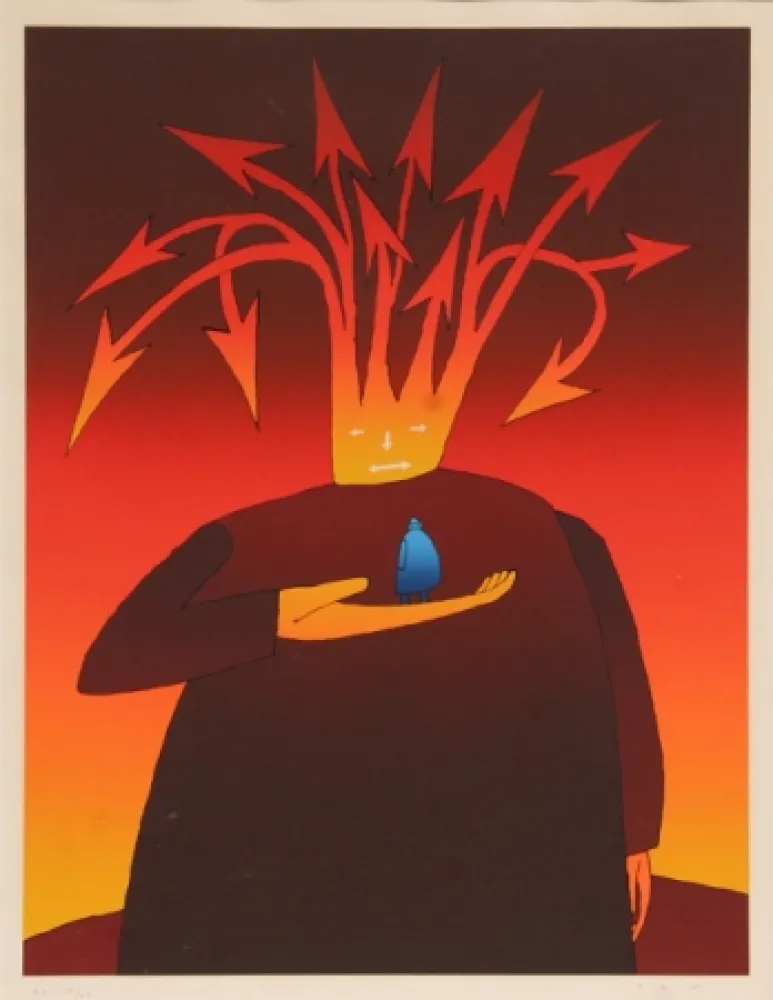 Serigrafia Folon - Untitled 2