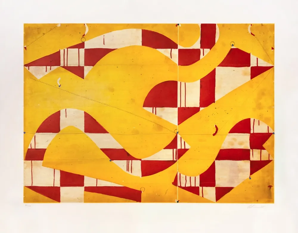 Água-Tinta Fonseca - Seven String Etching with Yellow & Red
