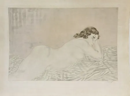 Água-Forte E Água-Tinta Foujita - Femme brune allongée. 1930