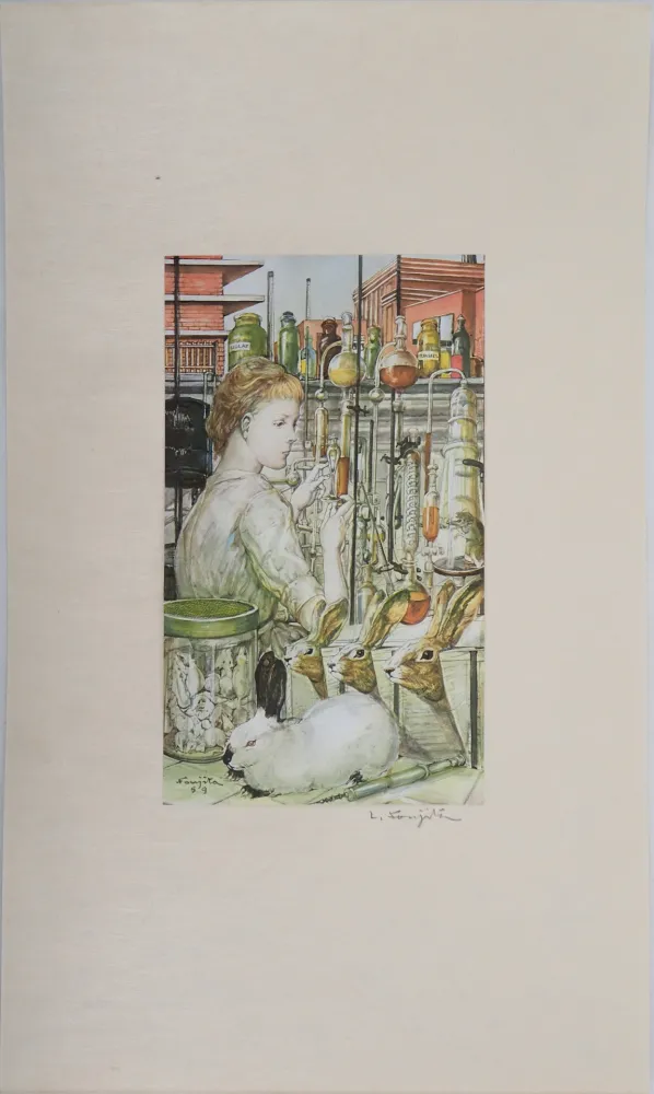 Gravura Foujita - La laborantine