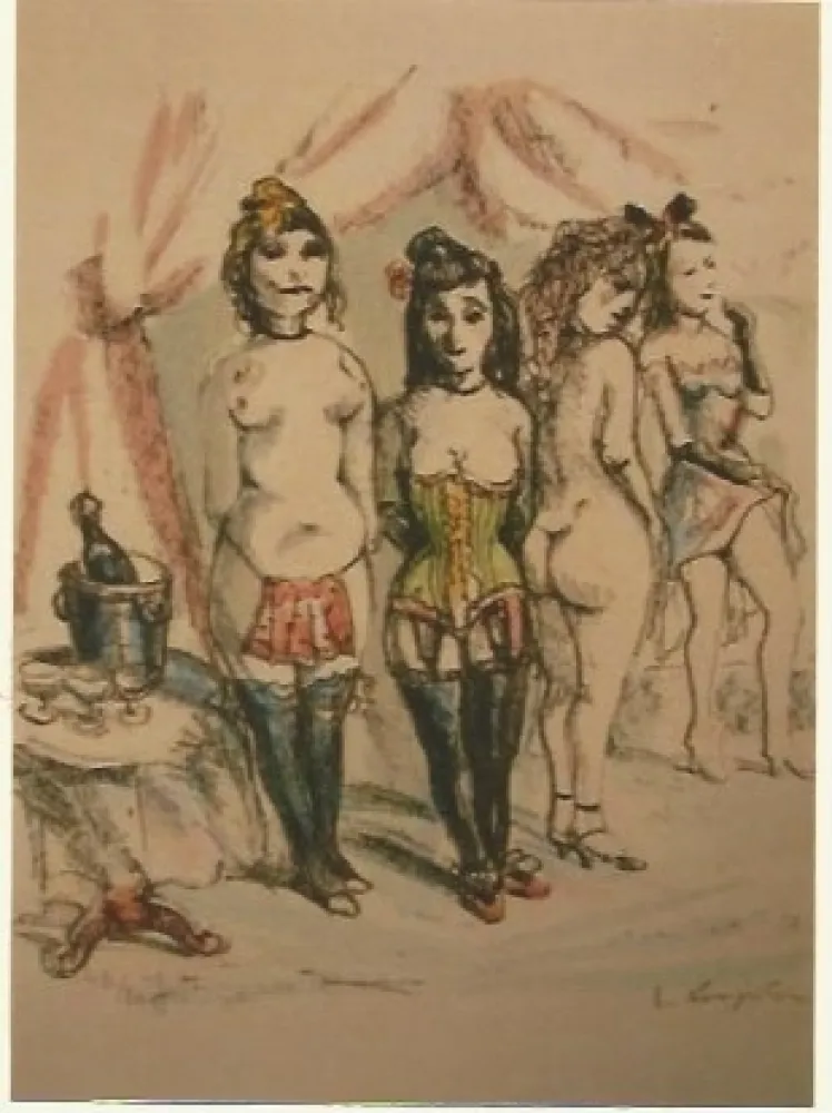 Gravura Foujita - La Mesangere (Four prostitutes)