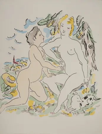 Gravura Foujita - Nu dans les champs