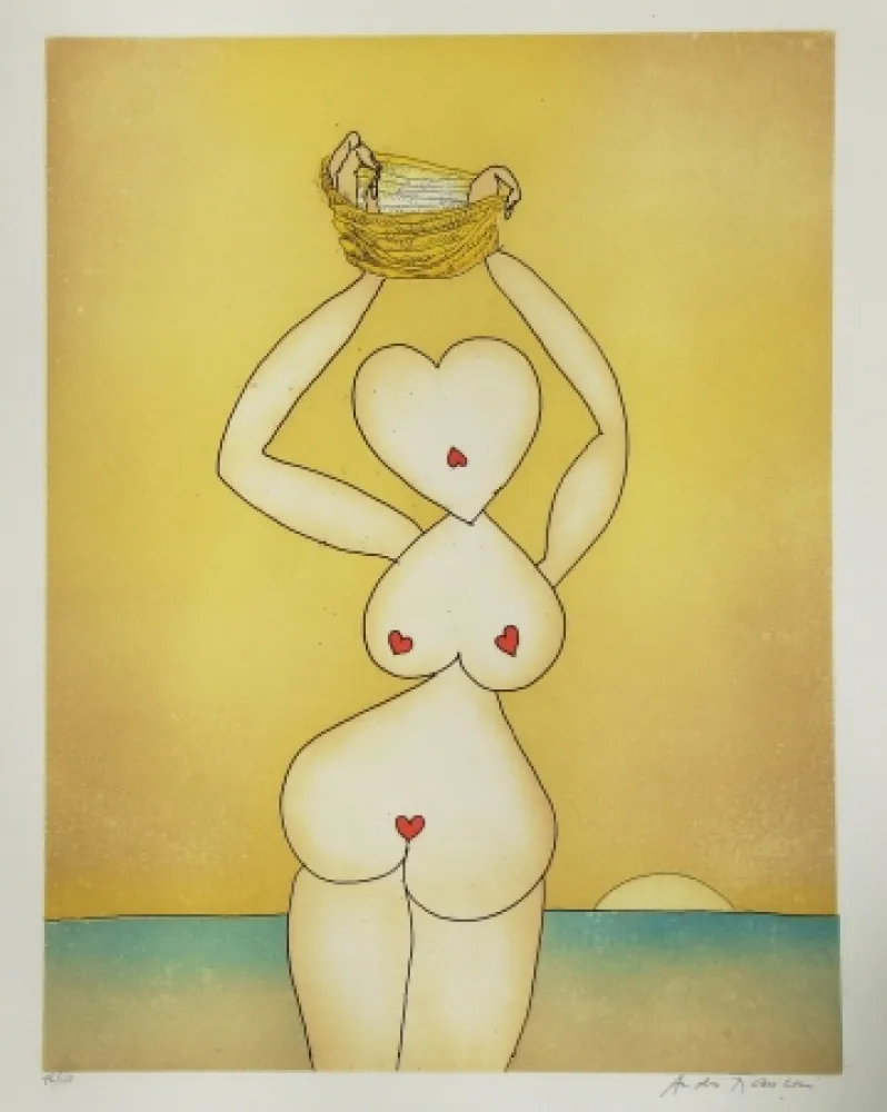 Água-Forte E Água-Tinta François - Dame de coeur à la mer